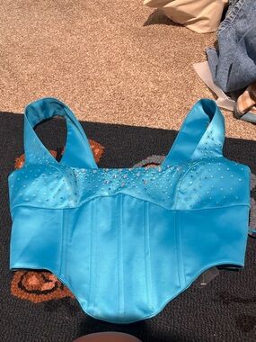Danielle Guizio beaded corset top